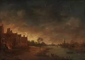 Neer Aert Van Der Prints: River View by Moonlight, in or after c.1653. Creator: Unknown