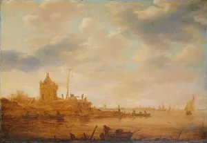 Josefsz Van Goyen Prints: River View with Sentry Post, 1644. Creator: Jan van Goyen