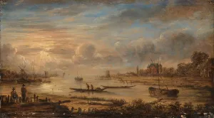 Neer Aert Van Der Prints: River View at Sunrise, c.1640-c.1660. Creator: Unknown