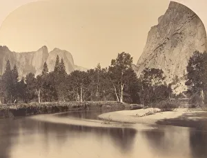 Carleton Emmons Prints: River View, Down the Valley, Cathedral Rock on Left, 1861, Yosemite