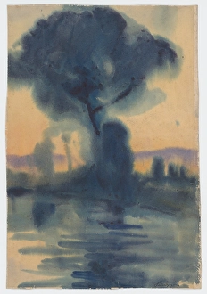 1925 Prints: Riverbank, 1925-1933. Creator: Zolo Palugyay