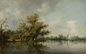 Salomon Von Ruisdael Prints: Riverbank with Old Trees. Creator: Salomon Ruysdael