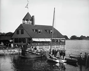 Johnston Js Prints: Riverside Yacht Club House, between 1890 and 1910. Creator: Johns Johnston