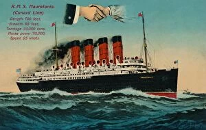 Funnels Gallery: R.M.S. Mauretania. (Cunard Line), c1930s. Creator: Unknown