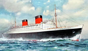 Queen Elizabeth Collection: RMS Queen Elizabeth, Cunard ocean liner, 20th century