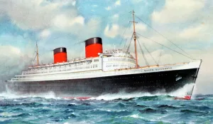 Transatlantic Gallery: RMS Queen Elizabeth, Cunard ocean liner, 20th century