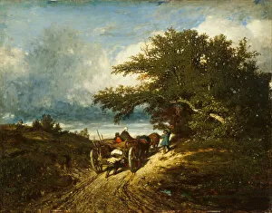On The Move Collection: On the Road, 1856. Creator: Jules Dupré