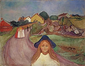 Munch Prints: Road in Aasgaardstrand, 1901. Creator: Munch, Edvard (1863-1944)