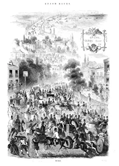 Derby Day Prints: The Road, Derby Day, Epsom Races, 1844. Creator: Unknown