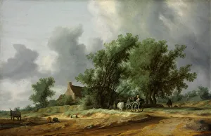 Road in the Dunes with a Carriage. Artist: Ruisdael, Salomon Jacobsz, van (1600/3-1670) Road in the Dunes with a Carriage. Artist: Ruisdael, Salomon Jacobsz, van (1600/3-1670)