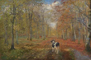 Philipsen Theodor Esbern Prints: A road in Dyrehaven, autumn, 1889. Creator: Theodor Esbern Philipsen