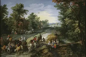 Waggon Prints: Road in the Environs of a City, 1611. Creator: Jan Brueghel the Elder