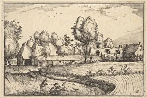 Visscher Prints: Road along a Field, plate 16 from Regiunculae et Villae Aliquot Ducatus Brabantiae, ca