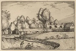 Crop Prints: Road along a Field, published 1612. Creator: Claes Jansz Visscher