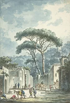 Grotto Collection: Road Leading to the Grotto of Posillipo, 18th century. Creator: Claude Louis Chatelet