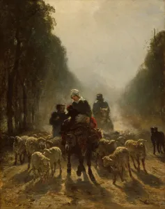 Market Day Prints: The Road to Market, 1858 / 59. Creator: Constant Troyon