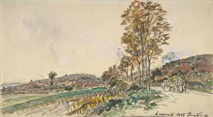 Auvergne Collection: Road near La Cote-Saint-Andre, 1885. Creator: Johan Barthold Jongkind