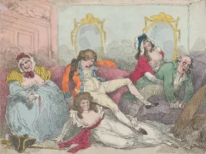 Bawd Gallery: Road to Ruin, 1785. 1785. Creator: Thomas Rowlandson