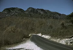 Slides Color Gmgpc Gallery: The road along the Skyline Drive, with a light snowfall in the rocks beside, Virginia, ca. 1940