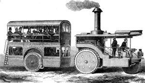 Two Decker Prints: Road steamer and omnibus for the Indian Government, 1871. Creator: Unknown
