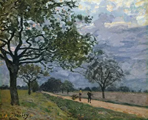 Yvelines Gallery: The Road from Versailles to Louveciennes, probably 1879. Creator: Alfred Sisley