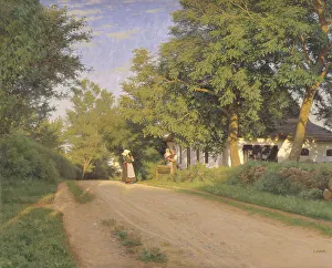 Village Life Prints: Road through a village, 1868-1896. Creator: Ludvig Christian Brinck Seidelin Kabell