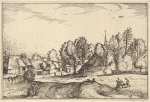 Brabant Gallery: Road into a Village, plate 19 from Regiunculae et Villae Aliquot Ducatus Brabantiae, ca