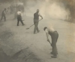 Aotearoan Prints: [Road workers], c1928. Creator: Arnold Morell Macdonald