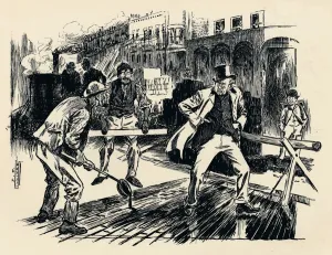 Roadworks Prints: Roads up as usual, c1900. Artist: James Frank Sullivan