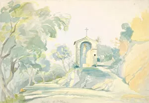 Sunny Collection: A Roadside Chapel near Tivoli, 1835. Creator: August Georg Friedrich Lucas