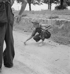 Dirt Gallery: Roadside meeting with Durham County farmer, North Carolina, 1939. Creator: Dorothea Lange