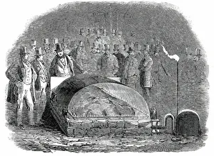 Beef Prints: Roasting the Baron of Beef by Gas, in the Castle-Yard, Exeter, 1850. Creator: Unknown