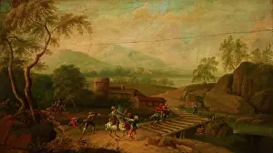 Robbery Prints: Robbery on the Bridge, 18th century. Creator: Unknown