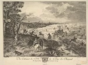 Robbery on a Road after a painting in the collection of the Duc de Choiseul, 1771