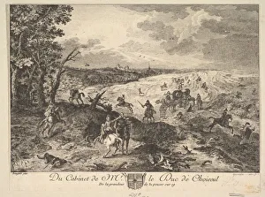 Brueghel The Elder Collection: Robbery on a Road after a painting in the collection of the Duc de Choiseul, 1771