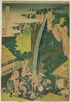 Roben Falls at Oyama in Sagami Province (Soshu Oyama Roben no taki), from the series... c. 1833. Creator: Hokusai