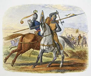 James William Edmund Gallery: Robert the Bruce kills Sir Henry Bohun, Battle of Bannockburn, Scotland, 1314 (1864)