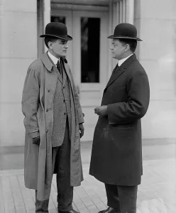 Robert D. Heinl, Newspaper Correspondent - Left, with F.W. Taylor, Secretary To MacVeagh, 1913. Creator: Harris & Ewing. Robert D. Heinl, Newspaper Correspondent - Left, with F.W. Taylor, Secretary To MacVeagh, 1913. Creator: Harris & Ewing