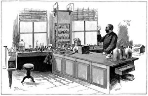 Bacteriologist Collection: Robert Koch (1843-1910), German bacteriologist and physician in his laboratory