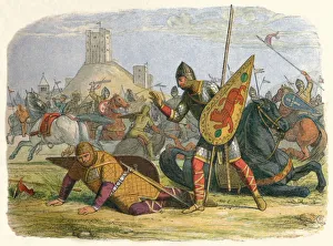 Robert wounds his father, 1079 (1864). Artist: James William Edmund Doyle Robert wounds his father, 1079 (1864). Artist: James William Edmund Doyle