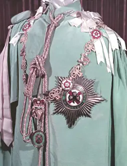 Irish Prints: The robes, regimental badge and insignia of the Irish Guards