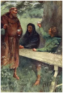 Robin Hood and the Black Monk, 1910. Artist: William Sewell