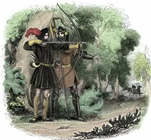Myths & Legends Gallery: Robin Hood, legendary English folk hero and outlaw and champion of the poor, early 19th century