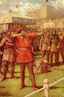 May Day Prints: Robin Hood at the May-Day Revels, 1932. Creator: Howard Davie