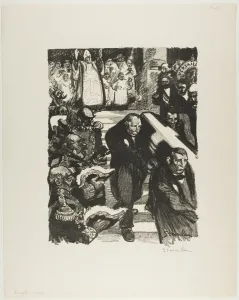 Steinlen Th And Xe9 Prints: Rochefort is dying! Rochefort is dead!, June 1898. Creator: Theophile Alexandre Steinlen