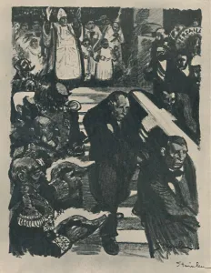Steinlen Prints: Rochefort Se Meurt, 1898, (1919). Artist: Theophile Alexandre Steinlen