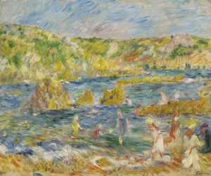Shore Prints: Rochers de Guernesey avec personnages (Plage aGuernesey), 1883