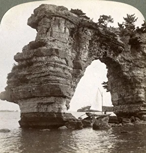 Images Dated 17th July 2008: Rock arch in Matsushima Bay, south-east Japan, 1904.Artist: Underwood & Underwood