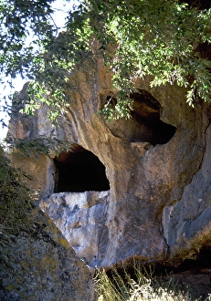 Rock-cut chambers tombs, Necropolis of Sant-Andrea Priu, Domus de Janas, Sardinia, Italy, (1998). Creator: LTL
