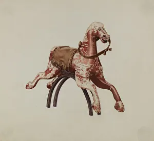 Rocking Horse Prints: Rock Horse, 1935 / 1942. Creator: Henry Tomaszewski